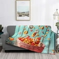 thumbnail image 2 of Naloa Floating Colorful Cereal Flannel Fleece Throw Blanket for Bed Couch, Thick Blanket - All Seasons Suitable for Women, Men and Kids-60"x50", 2 of 6