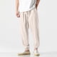 thumbnail image 1 of Ceisia Men's Breathable Loose Tapered Casual Pants with Elastic Drawstring Waist Beige M Gifts, 1 of 8