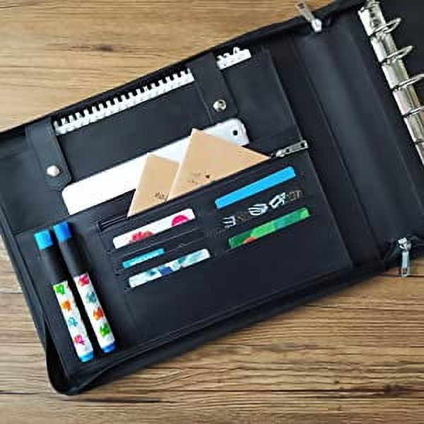 7 Ring Check Binder for Business Checks, Checkbook Binder with Zipper for 3-up Business Checks,Personalized Check Book Portfolio for 9 x 13 inch Sheets 600 Check, Check Holders for Men/Women