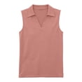 thumbnail image 4 of Stretehy Shirts for women Women's Cropped T shirts Trendy V Neck Summer Collared Tank Tops Breathable Summer Tank Collared Tank Tops Basic Solid Cropped T Shirts Summer Gauze Shirts, 4 of 7