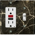thumbnail image 1 of Metal Light Switch Plate Outlet Cover (Image of Marble Black MAR003), 1 of 13