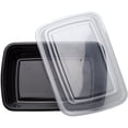 thumbnail image 1 of Contenant Rectangulaire Noir Micro-Ondable de 32oz avec Couvercles 150 Unités/paquet, 1 of 1