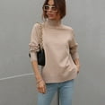 thumbnail image 4 of Vedolay Cute Sweaters Women's Sweaters Casual Crewneck Long Sleeve Lightweight Pullover Tops,Khaki XL, 4 of 5