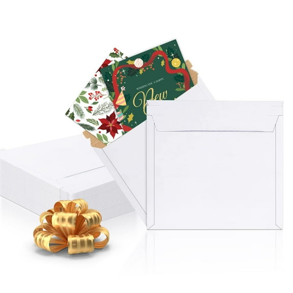 White Rigid Mailers, Stay Flat Cardboard Envelopes, 25 Count, 6 x 6 in