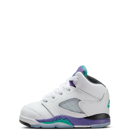 Toddler's Jordan 5 Retro OG White/New Emerald-Grape Ice (HQ7981 100) - 8