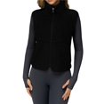thumbnail image 1 of Chaleco de Mujer Sin Mangas, Chaqueta de Invierno de Forro Suave, Cuello Alto, de Cremallera y Bolsillo Negro L, 1 of 10