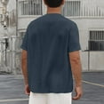 thumbnail image 7 of Men Henley Shirts Stretch Classic Summer Casual Button T-Shirt Navy L, 7 of 7