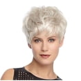 thumbnail image 2 of DOPI women's and wig fashionable straight white Fashionable short hair silver wig(2Pack), 2 of 2