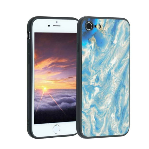 Blue-Marble-s-Men-38 Phone Case, Degined for iPhone 7 Case Men Women, Flexible Silicone Shockproof Case for iPhone 7