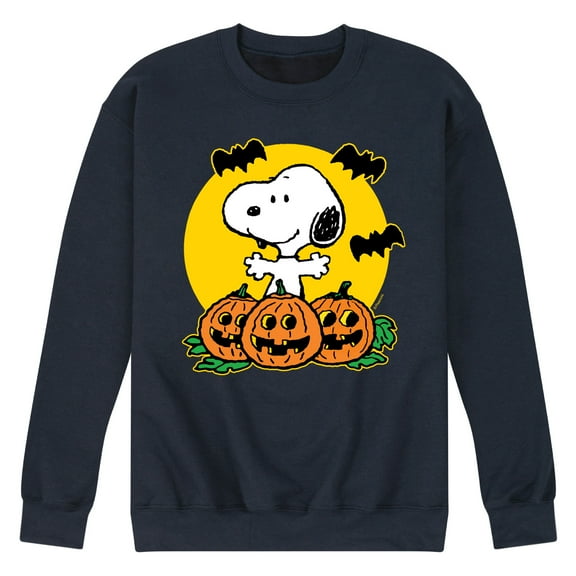 Peanuts - Snoopy Pumpkin Patch - Men's Crew Neck Fleece Pullover
