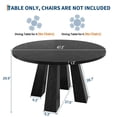 thumbnail image 3 of EDTara Farmhouse Wood Kitchen Table, 47" Round Grey Dinner Table for 4–6 People With Stable 4-Leg Support, 3 of 7