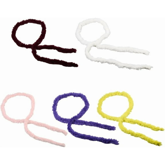 5 Rolls Colorful Christmas Fur Ribbon Trim Shaggy Fuzzy Fabric Roll Soft Decorative Fluffy Furry Plush Strips Set Bulk