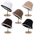 thumbnail image 3 of CSChome Fisherman Hat Women Winter Fisherman Hat - Color Matching Thick Soft Plush Foldable Bucket, 3 of 7