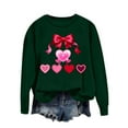 thumbnail image 4 of YueHuiYing Women's Round Neck Valentine's Day Heart-Shaped Printed Long Sleeved Top Lover Day Sweatshirt, 4 of 5