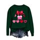thumbnail image 4 of TaTaai Women's Bow Print Round-neck Long-sleeved Sweatshirt, Valentine's Day Gift, Casual Sporty Top, Fall Winter Wear Gift, 4 of 5