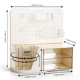 thumbnail image 3 of Vivin Desk Organizer, Small 2 Drawer Unit and Pen Holders, Multi-Purpose Pegboard organizer For Home Office, Cream, 3 of 7