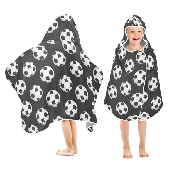 joogoo Soccer Balls Football-z2 Kids Hooded Beach Towel Baby Bath Towel 23.5"x50"