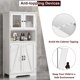 thumbnail image 4 of Qinaqin 67 Inch Alto Freestanding de 3 Niveles Almacenamiento Gabinete 4 cm Profundidadoors Ajustable Shelves para Living Sala Profundidadining Bathroom y Entryway, 4 of 8