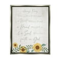thumbnail image 4 of Stupell Industries Always Pray Religious Faith Proverb Sunflower Blossoms Graphic Art Luster Gray Floating Framed Canvas Print Wall Art, Design by Natalie Carpentieri, 4 of 5