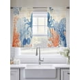 thumbnail image 5 of Ocean Octopus Sheer Curtains 2 Panels Set Summer Orange Blue Sea Animal Corals Shells Retro Sheer Window Curtains Light Filtering Rod Pocket Voile Drapes for Bedroom Living Room 52"x45", 5 of 9