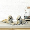 thumbnail image 4 of 2 piezas de escultura creativa para perros Soledad Estatua de caniche de resina Beige, 4 of 7