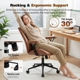thumbnail image 4 of FelixKing Ergonomic Leather Desk Chair Mid Back Executive Office Chair with Lumbar Support, Removable Arms, Adjustable Height Rocking Swivel Computer Chair for Home Office, Brown, 4 of 8