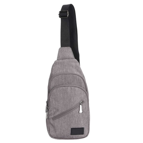 Men's Chest Bags Waterproof Casual Chest Sling Bag Polyester Shoulder Messenger Light Gray