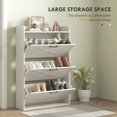 thumbnail image 4 of HOMCOM Armoire à Chaussures Étroite Armoire de Rangement pour Chaussures Style Ferme Chêne Blanc, 4 of 10