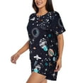 thumbnail image 2 of Bixox Women's Galaxy2 Printed Pajama Set 2 Piece Lounge Set Top and Shorts Soft Pajamas, Shorts with Pockets, 2 of 7