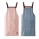 thumbnail image 1 of Paquete de 2 delantales de cocina, resistentes a gotas de agua con 2 bolsillos, delantales de cocina para mujeres, hombres, chef, 1 of 5