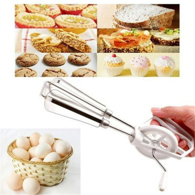 JLiup Egg Whisk,2 Pack Stainless Steel Hand Push Whisk, Hand Easy Whisk Egg  Beater Manual Mixer Blender for Home Kitchen Tool Wisking, Beating 