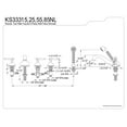thumbnail image 4 of Kingston Brass KS33385NL Three Handle Roman Tub Filler with Hand Shower, 4 of 4