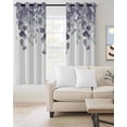 thumbnail image 2 of Purple Green Eucalyptus, Blackout Curtains 72 Inches Long for Bedroom, Watercolor White Botanical Thermal Insulated Room Darkening Black Out Window Curtain Panels Grommet Drapes for Living Room, 2 of 8