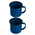 thumbnail image 4 of 2 Pcs Tasses à Lait en Fer Bleues Style Classique pour Usage Quotidien avec Poignée Antidérapante, 4 of 8