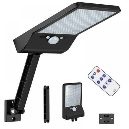 

Solar Street Lights Outdoor 48 LED Solar Parking lot Lights Remote Control Security Solar Motion Sensor Light with 3 Lighting Modes for Garden Street Patio Path Yard