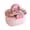 Pink, variant on Large Capacity Girls Hair Organizer with Handle, Portable Jewelry & Craft Storage Case with Clear Lid & Bow, Cute Desktop Holder for Kids Hair Clips & Stickers