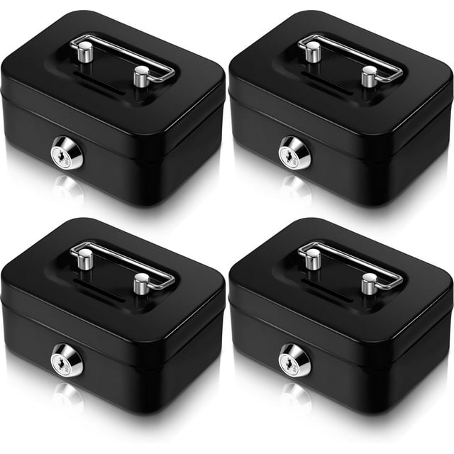 Caja de Dinero Tandefio Pequeña Caja Metálica con Cerradura 11.5 x 8.5 x 5 cm