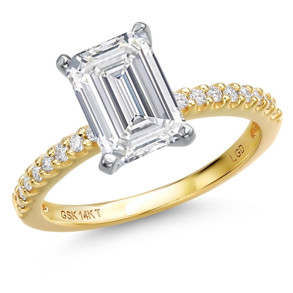 Gem Stone King 3.16 Cttw IGI Certified Lab Grown Diamond in 14K Two-Tone Gold Engagement Ring for Women | Center Diamond 3 Ct | E-F Color | VS1 Clarity | Size 5