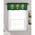 thumbnail image 3 of St. Patrick's Day Linen Curtain Valance for Bedroom/Bathroom/Kitchen/Office/Living/Dining Room Windows,Flower Leaves Vase Green Buffao Lattice Pocket Topper Drapes Decorative Cafe Drapery Panel 60x18, 3 of 6