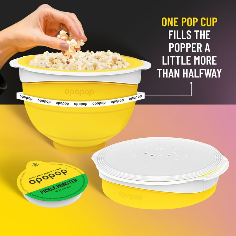 Opopop Microwave Popcorn, Pickle Monster Flavor Pop Cups, 6 Pack