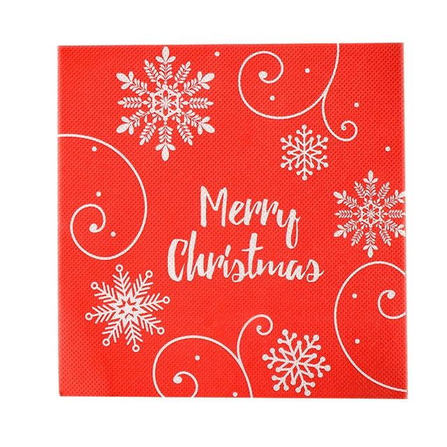 B 20-Pack Christmas Colorful Printed Paper Napkins Disposable Holiday Party Dinner Tableware For Festive Gatherings And Celebrations Design B