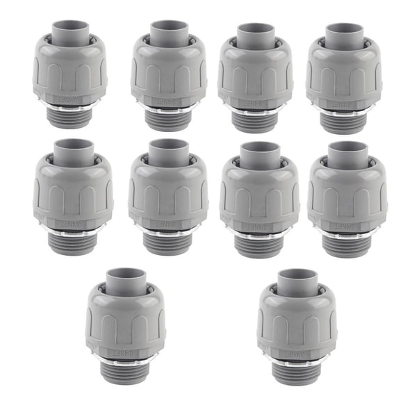 10PC Conduit Connectors NPT NonMetallic PVC Electrical Flexible Conduit Fittings