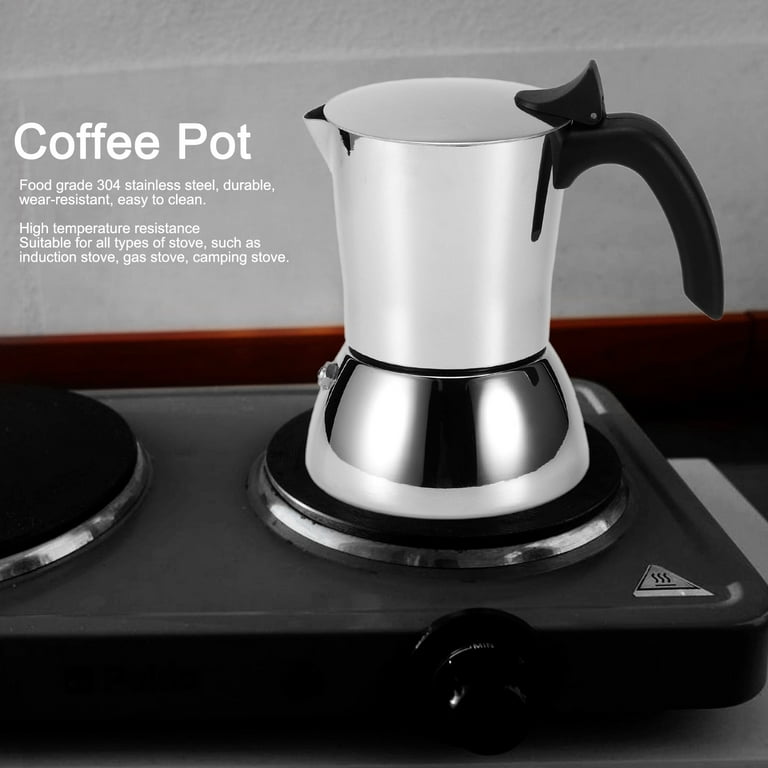 Stainless Steel Stovetop Moka Pot Camping Coffee Pot Italian Espresso Maker