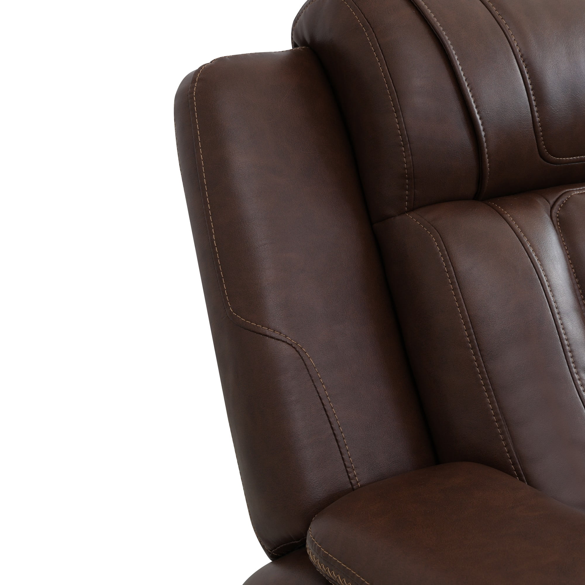Gewnee Power Recliner with Wireless Charging, LED Ambient Lights, Built in Bluetooth Speakers, USB & Type‑C Ports, Hidden Storage, Home Theater Seating with Cup Holders, Air Leather‑Reddish-brown