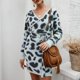 thumbnail image 3 of Paquete de mujer Vestido de suéter de cadera Manga larga Cuello en V Sin espalda Elegante Primavera Otoño Invierno Vestido para fiesta Trabajo Ocio Gris XL, 3 of 6