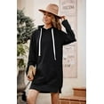 thumbnail image 5 of PRETTYGARDEN Women's Casual Pullover Sweatshirt Long Sleeve Split Hem Hoodie Dress with Kangaroo Pocket, 5 of 9