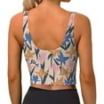 thumbnail image 4 of Uemuo Lilies Flowers Pattern Women's Sports Bra - High Impact Support, Breathable, and Comfortable Athletic Bra for Running, Yoga, and Workouts, 4 of 9