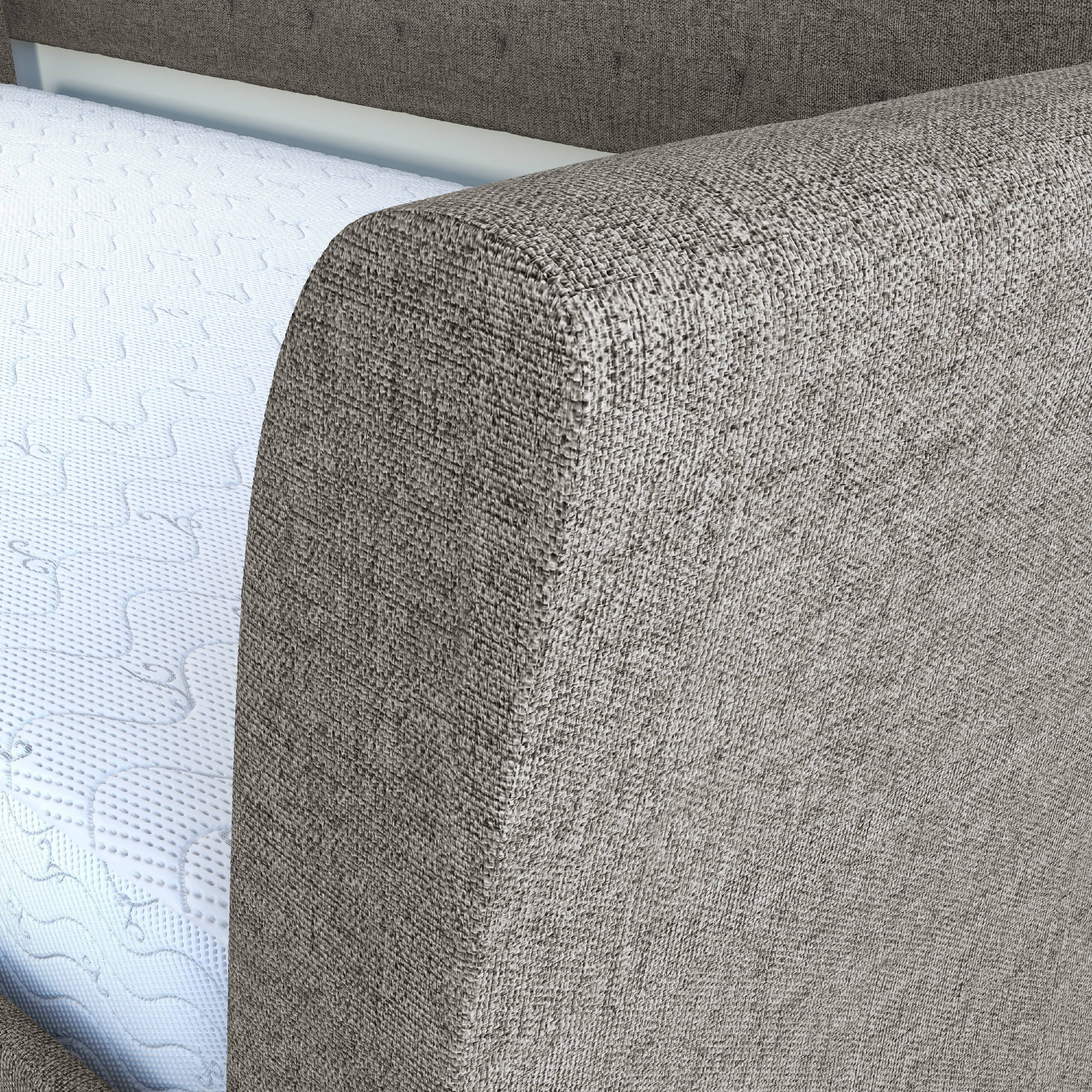 Boyd Sleep New Castle Gray Tufted Upholstered Daybed with Trundle Bed, Twin