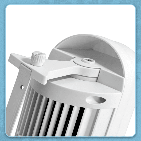 Alvantor 16-Inch Mini Tower Fan, Floor or Wall Mount, Touch Control, Remote, 3 Speeds, Oscillation, 9-Hour Timer, White