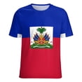 thumbnail image 5 of Haiti Flag Design Women's Short Sleeve Tops Casual Blouses T Shirt, 5 of 6
